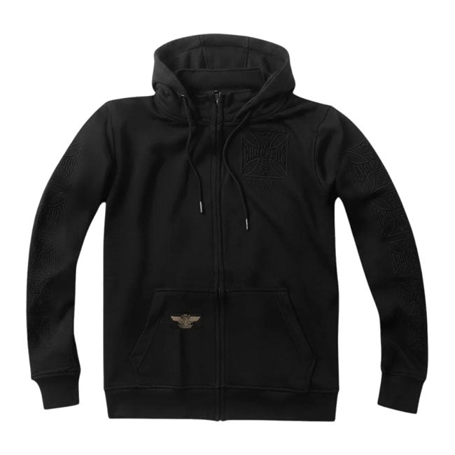 West Coast Choppers WCC Tone To Tone Dominator Zip Hoodie Zwart
