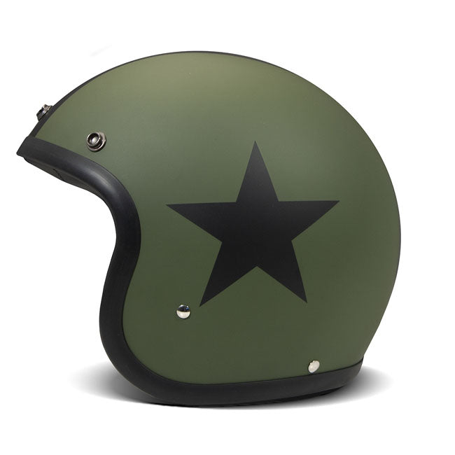 DMD Retro Helm Star Green ECE 22.06 Glasvezelschaal Bluetooth Ready Met Verstelbare Pasvorm Drie Maten