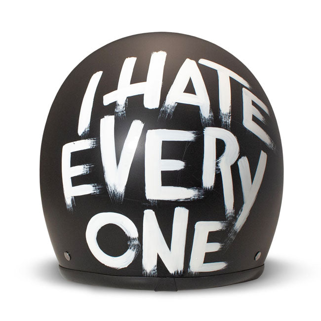 DMD Retro Helm I Hate Everyone ECE 22.06 Glasvezelomhulsel Bluetooth Visier Snaps Wasbare Voering