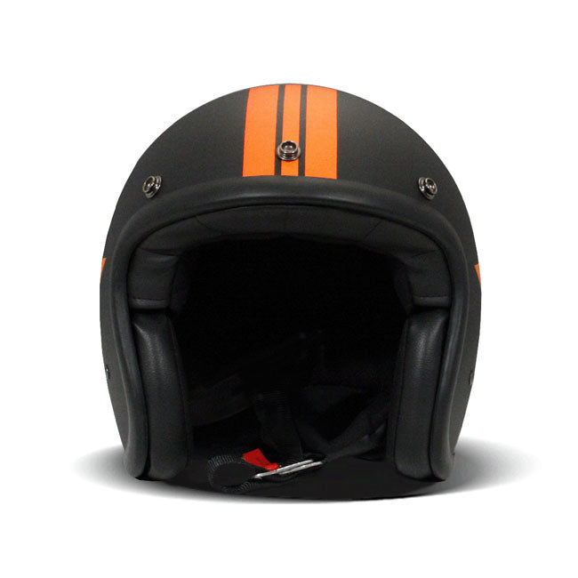 Embrace the fusion of classic style and modern functionality with the DMD Retro helmet; a nod to the iconic 70''s design. This helmet isn''t just a protective gear but a statement piece; crafted for those who dare to stand out. With its ECE 22.06 approved fiberglass shell available in three sizes; it offers a snug fit. The helmet is bluetooth ready; features integrated snaps for visors; and boasts a luxurious; washable lining with Velcro for a custom fit. Secured with a padded chin strap and a reliable Doub