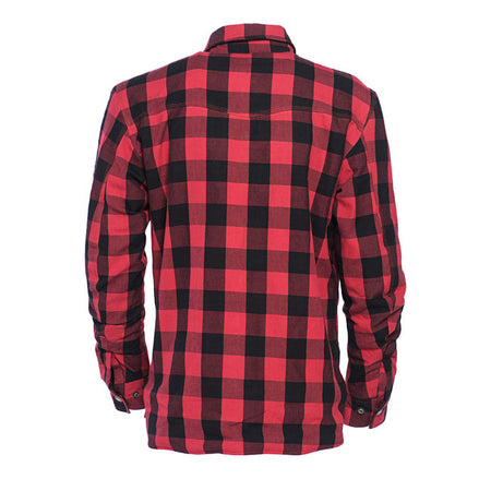 The WCC Dominator Kevlar riding shirt with polyester inner lining and 100% Aramid DuPontT Kevlarr fiber protection layer. The outer lining consists of 100% cotton. This flannel shirt is made from functional fabric with breathable; waterproof membrane with high sensitivity concerning weather conditions; pockets for elbow; shoulder & back protectors; snap buttons and 2 inside pockets.