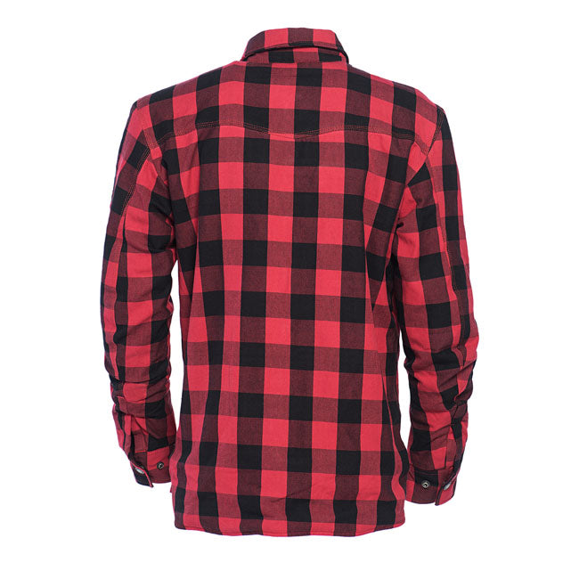 The WCC Dominator Kevlar riding shirt with polyester inner lining and 100% Aramid DuPontT Kevlarr fiber protection layer. The outer lining consists of 100% cotton. This flannel shirt is made from functional fabric with breathable; waterproof membrane with high sensitivity concerning weather conditions; pockets for elbow; shoulder & back protectors; snap buttons and 2 inside pockets.
