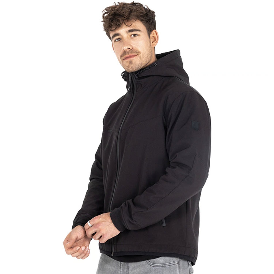 John Doe Hoodie V3 Softshell Ripstop Zwart Met Bescherming Voor Motorrijders Waterdicht