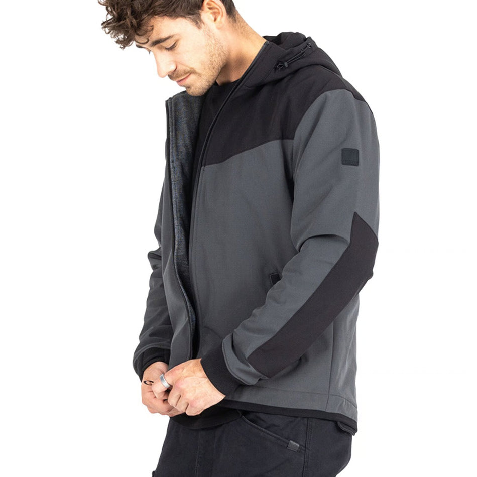 John Doe Hoodie V3 Softshell Ripstop Grijs/Zwart Met Bescherming En Waterkolom 10.000 mm