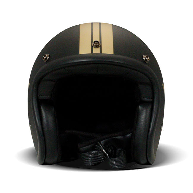 Embrace the fusion of classic style and modern functionality with the DMD Retro helmet; a nod to the iconic 70''s design. This helmet isn''t just a protective gear but a statement piece; crafted for those who dare to stand out. With its ECE 22.06 approved fiberglass shell available in three sizes; it offers a snug fit. The helmet is bluetooth ready; features integrated snaps for visors; and boasts a luxurious; washable lining with Velcro for a custom fit. Secured with a padded chin strap and a reliable Doub
