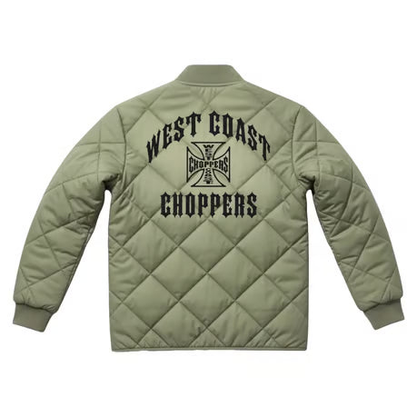 West Coast Choppers WCC Iron Quilted Jas Olijfgroen