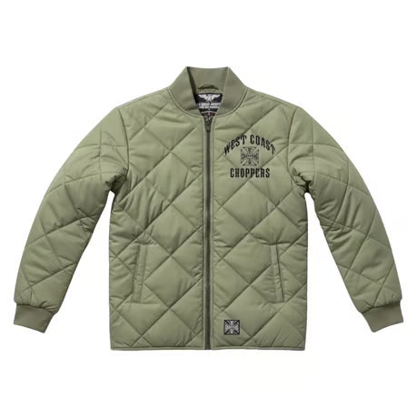 West Coast Choppers WCC Iron Quilted Jas Olijfgroen
