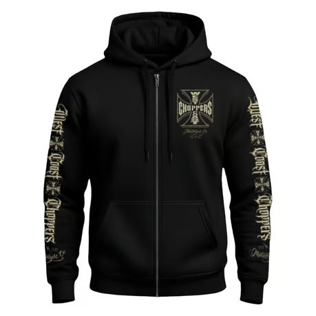 West Coast Choppers WCC Gangscript Zip Hoodie Zwart