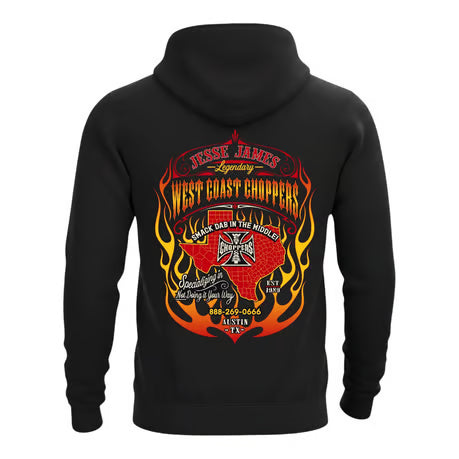 West Coast Choppers Smack Dab Hoodie Zwart Met Rits