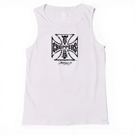 West Coast Choppers Worn Cross Tanktop Wit Katoen Unisex