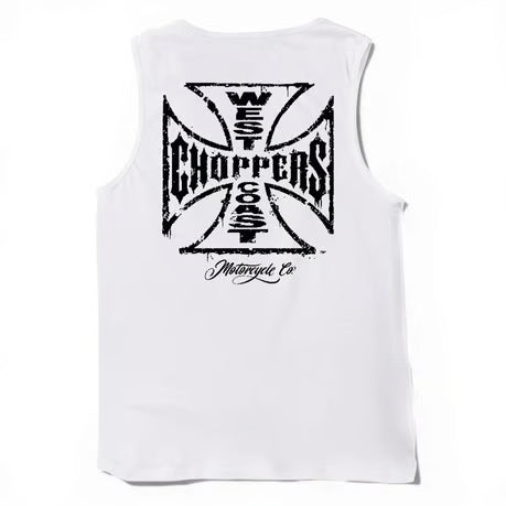 West Coast Choppers Worn Cross Tanktop Wit Katoen Unisex