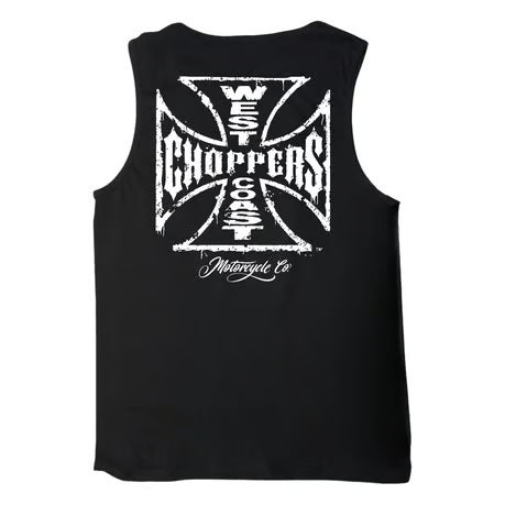 West Coast Choppers Worn Cross Tanktop 100 Procent Katoen Zwart