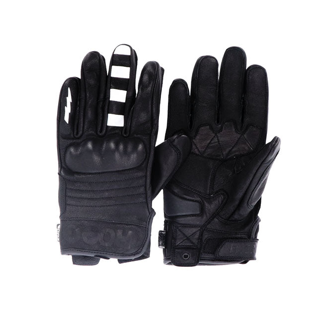 The Roegr FNGR graphic gloves are not only solid gloves but also have some nice graphic details on the fingers. The cowhide leather is reinforced where you'd need it and quilted where you'd want it as well as wrist reinforcement provide excellent protection. Features padded fingers; adjustable wrist by velcro strip; knuckle protection; Roeg brand logo and CE EN 13594:2015 certification. The FNGR gloves are ready for action.