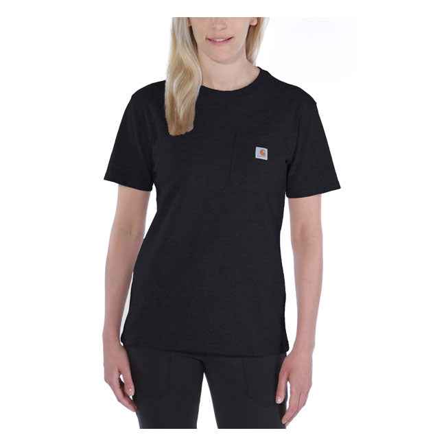 Carhartt Pocket Dames T Shirt Zwart Katoen Met Borstzak