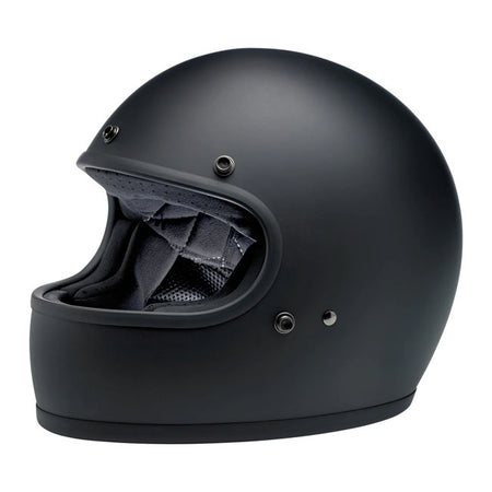The Biltwell Gringo takes its ''60s motorsport aesthetic and elevates it to modern ECE R22.06 and DOT motorcycle standards. The injection-molded ABS outer shell is rugged yet lightweight with hand-painted beautiful colors. Removable/replaceable comfort liner and cheek pads feature brushed fleece Lycra touch points to absorb and evaporate perspiration. Also there are speaker cut-outs for intercoms and a double d-ring chin strap.