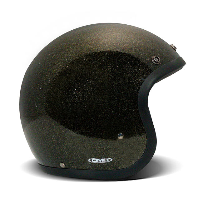 DMD Retro Helm Glitter Bronze ECE 22.06 Fiberglas Schaal Bluetooth Klaar Visier Snaps