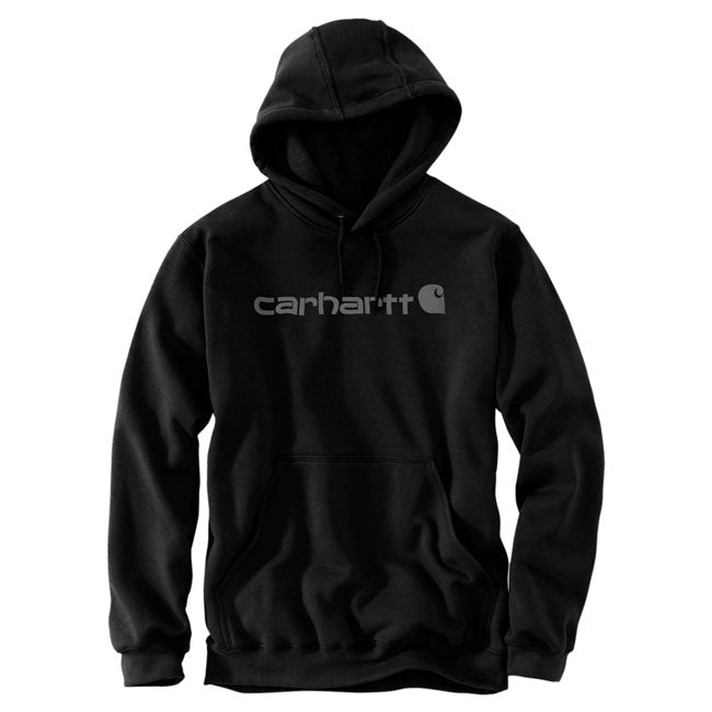 From job site to weekend projects; this Carhartt Marquette hoodie offers easy-wearing warmth. Carhartt durability and classic hoodie comfort means you can swing a hammer or haul supplies with equal ease. A midweight cotton blend offers everyday versatility. Loose Fit Attached three-piece hood with adjustable draw cord Two lower front hand warmer pockets Stretchable; elastane reinforced rib knit cuffs and waistband Carhartt "Signature Logo" plastisol graphic print on front 10.5 oz/ydý - 357 gsm Midwe
