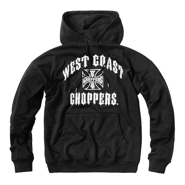West Coast Choppers WCC Iron Oversized Hoodie Zwart Raglan Mouwen Logo Zwaargewicht Voor Training En Streetwear