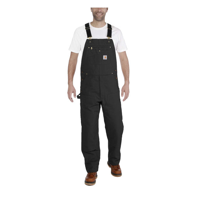 Carhartt Relaxed Fit Duck Bib Overall Zwart Rugged Flex 12 Oz Katoen Duck Canvas Werkkleding