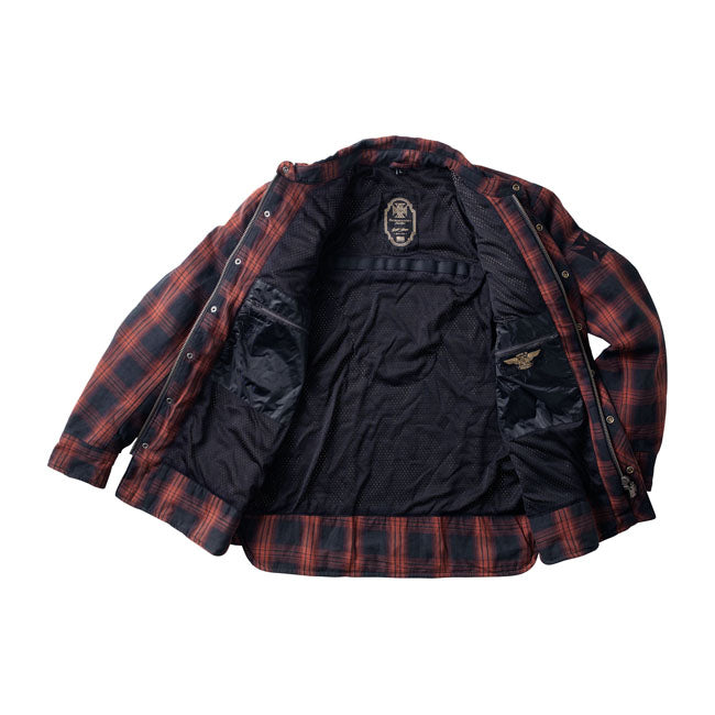 This isn''t just a shirt; it''s your second skin on the road. The WCC Austin riding shirt fuses streetwise style with serious protection. Its flannel outer shell delivers that classic plaid look; while beneath; a layer of DuPontT Kevlarr aramid fiber stands guard against abrasion and tears. A water-repellent Reissar breathable membrane and a fleece-lined; detachable hood adds versatility for any ride. With pockets ready for elbow; shoulder; and back protectors; plus a YKK zipper with OG Cross puller and sna