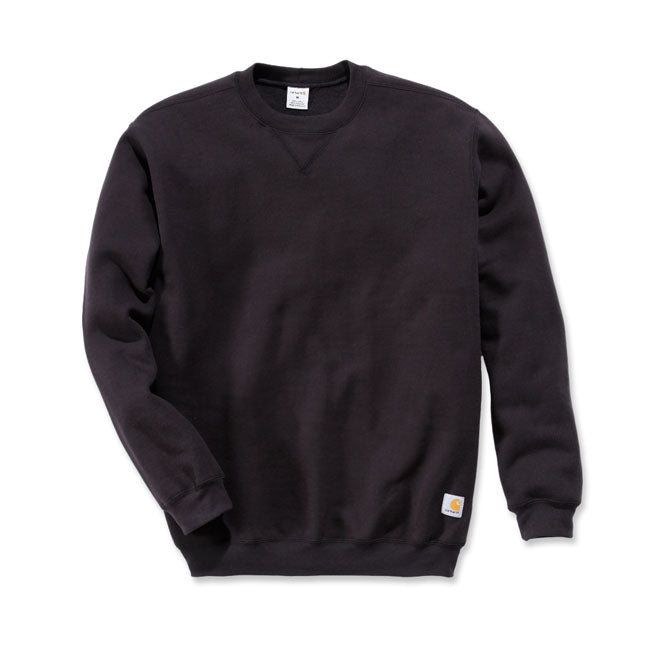 Carhartt Basic Sweatshirt Zwart Katoenblend Midweight Fleece 10.5 oz Losse Pasvorm Met Carhartt Label
