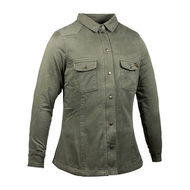 John Doe Motoshirt Vrouwen XTMc Olijfgroen Met CE EN17092 2020 Bescherming En Comfort