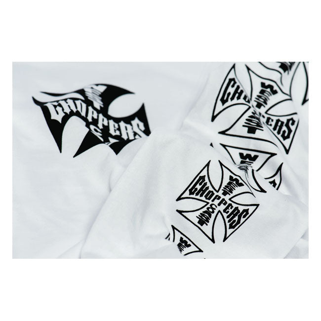 West Coast Choppers OG Cross Lange Mouwen Wit 100 Katoen Met ATX Logo Op Borst En Mouwen Voor Dagelijks Gebruik