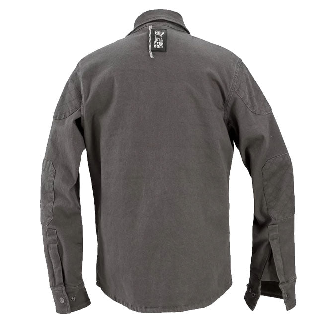 The Holy Freedom King jacket combines classic moto style with modern protection. Made from stretch cotton with real DuPontT Kevlarr reinforcements at key impact zones; it delivers both comfort and abrasion resistance. Featuring the brand's signature checkered lining; YKK double-slider zips; and pockets for optional protectors; this Class AA-certified jacket is built for freedom; function; and unmistakable style. Kevlarr reinforcements at key impact zones Stretch cotton outer for freedom of movement Signa