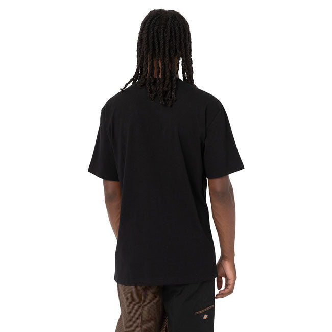 The Dickies Luray Pocket t-shirt is a relaxed fit; short sleeve t-shirt made with BCI certified cotton jersey. A staple jersey tee with ribbed collar; single chest pocket and iconic woven Dickies label. A simple workwear inspired cotton staple made for all occasions. Available in a range of classic and seasonal colors. 50% cotton / 50% recycled cotton