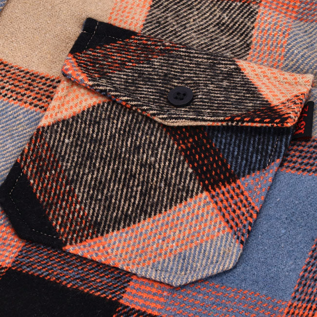 13 And A Half Steel Flannel Oxblood Overhemd Met Roestvrijstalen Snaps Voor Werk En Uitgaan
