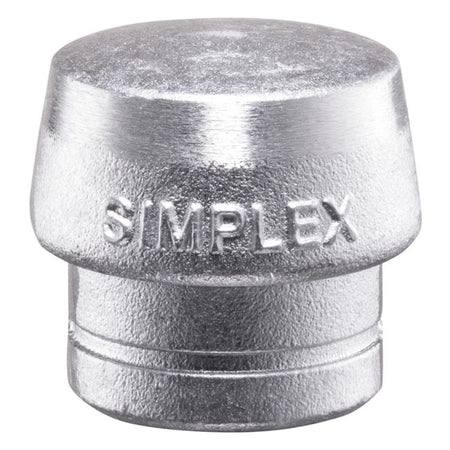 Used as optional or replacement insert.  Simply installs into your Halder hammer head housing allowing you to fine-tune your mallet; with single or even dual component inserts materials in one mallet for optimum versatility.  Insert is made from Soft metal. Durable and offer high impact.  Hardness 5 on scale of 5. Heat resistant. Silver colored.  Note: Soft metal inserts may not be installed in aluminum hammer head housings.  Color: Silver.  Diameter: 40mm.  Weight: 120 gram.
