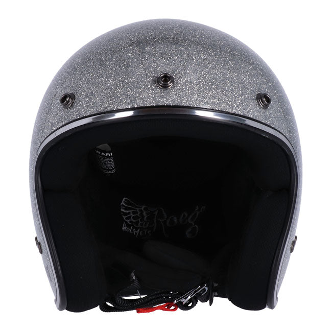 Roeg JETT Helm Disco Ball Zilver Open Face ECE R22.06 Lichtgewicht Uitneembare Peak