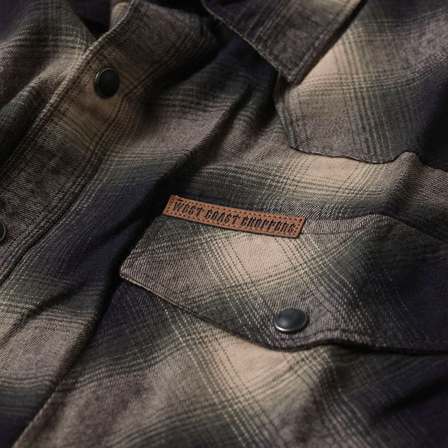 WCC Outlaw Flannel Overhemd Olijfgroen Beige Katoen