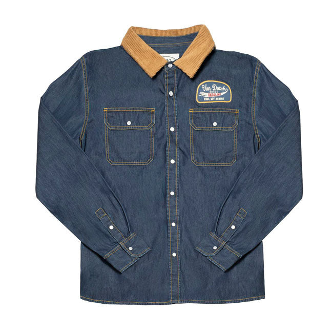 Von Dutch Fuel Denim Spijkerjas Blauw Voor Streetwear En Motorrijcultuur Met Patch Details