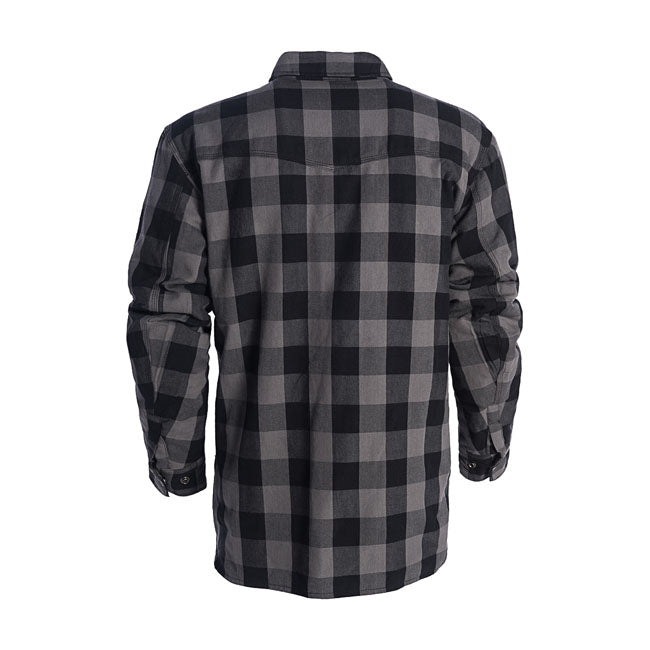 The WCC Dominator Kevlar riding shirt with polyester inner lining and 100% Aramid DuPontT Kevlarr fiber protection layer. The outer lining consists of 100% cotton. This flannel shirt is made from functional fabric with breathable; waterproof membrane with high sensitivity concerning weather conditions; pockets for elbow; shoulder & back protectors; snap buttons and 2 inside pockets.