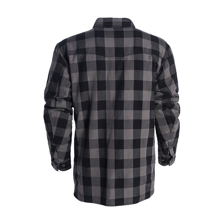 The WCC Dominator Kevlar riding shirt with polyester inner lining and 100% Aramid DuPontT Kevlarr fiber protection layer. The outer lining consists of 100% cotton. This flannel shirt is made from functional fabric with breathable; waterproof membrane with high sensitivity concerning weather conditions; pockets for elbow; shoulder & back protectors; snap buttons and 2 inside pockets.