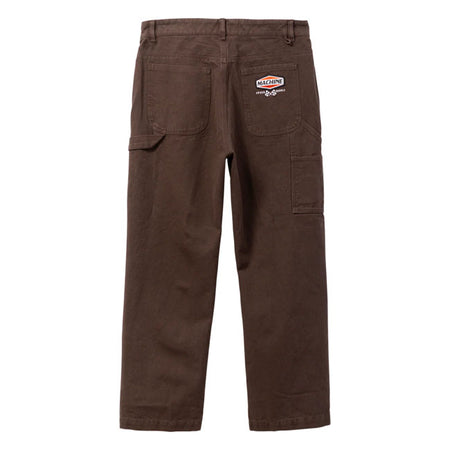 Built like real workwear; styled for the street. The Armor canvas pant from Loser Machine is a rugged carpenter-style pant made from tough duck canvas with classic garage details and a relaxed fit that moves with you. Tough enough for the shop; clean enough for everyday wear.  Heavy-duty 12oz duck canvas carpenter pant with side hammer loop Triple-needle construction  Patch and satin stitch embellishment on back pocket and front Built in key loop Relaxed fit with 18" leg opening  Slash pockets Run sl