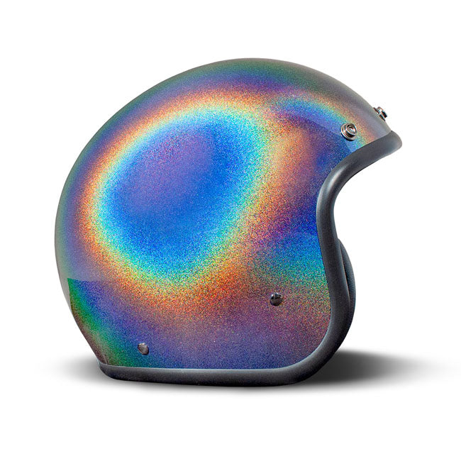 Embrace the fusion of classic style and modern functionality with the DMD Retro helmet; a nod to the iconic 70''s design. This helmet isn''t just a protective gear but a statement piece; crafted for those who dare to stand out. With its ECE 22.06 approved fiberglass shell available in three sizes; it offers a snug fit. The helmet is bluetooth ready; features integrated snaps for visors; and boasts a luxurious; washable lining with Velcro for a custom fit. Secured with a padded chin strap and a reliable Doub
