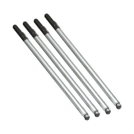 Fits OEM sized engines with -.175" shorter cylinders. Fits 88" with 5.375" cylinders. Fits 107" engines with 4.870" cylinders. Fits 111" engines with 4.764" cylinders. Pushrods are adjustable and can be used as hydraulic or run as solids. Pushrod sets are manufactured of 7/16" O.D. chromoly steel tubing with pressed-in and heat treated steel ends. This combination provides maximum strength and durability; regardless of performance application.  Note: Stock cylinders are 5.550" with cylinder height specifica