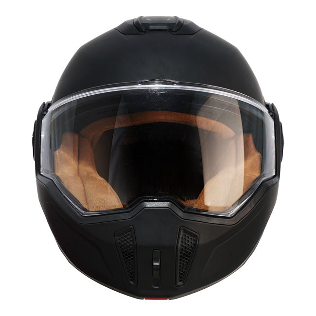 The By City 180 Tech II helmet is a modular motorcycle helmet with a 180§ opening; designed to offer maximum versatility; safety; and comfort on every ride. Made of fiberglass with a polycarbonate chin guard; it combines lightness with high protection; featuring optimized ventilation; an integrated sun visor; and a visor equipped with an anti-fog coating. Its removable; breathable; and hypoallergenic lining and micrometric adjustment system ensure comfort and a perfect fit; making it an ideal choice for da
