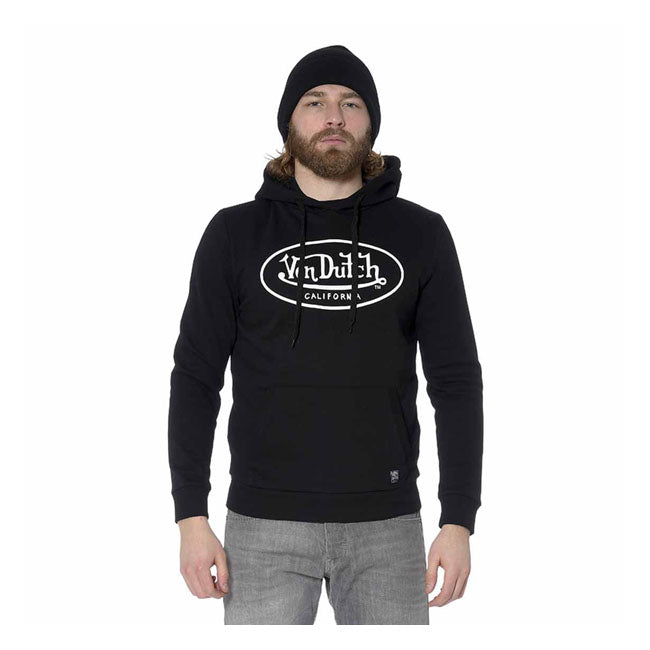 Von Dutch Logo Hoodie Zwart Katoen Elastaan Comfort Pasvorm Streetwear Collectie