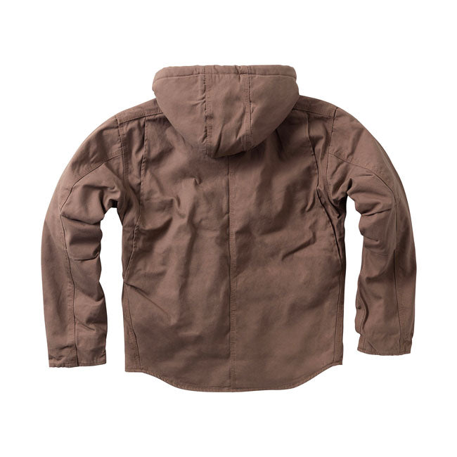 West Coast Choppers WCC Sherpa Gevoerd Werkjas Frontier Bruin Zware Canvas Met Capuchon Voor Koud Weer