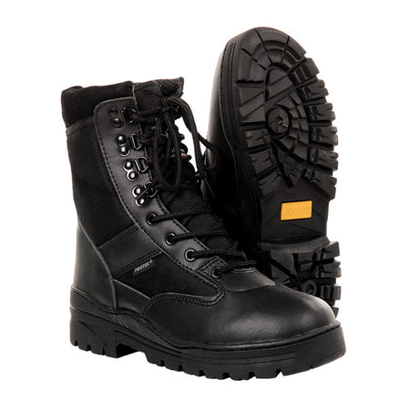 The Army Surplus Sniper boots are designed for professionals. The heavy duty lightweights design don''t slow you doen when seconds count. These Sniper boots are comfortable enough for all day in the workshop and outside. These boots are made of the finest components such as a KBTex lining; Cordura and full grain leather upper and a comfortable footbed to ensure performance.  Rubber sole; slip and oil resistant; flexible and extra light Upper; buffalo leather with nylon and Cordura balance Lining; breatha
