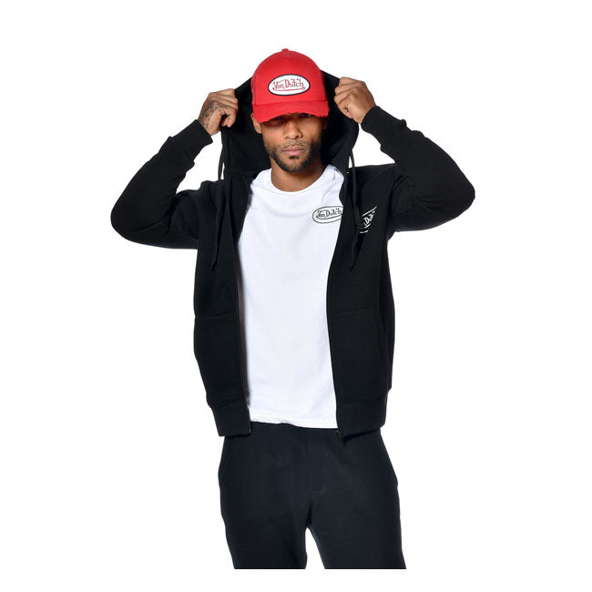 Von Dutch is an American fashion brand posthumously named after Kenny Howard; a.k.a. "Von Dutch"; an American motorcycle mechanic; artist and pinstriper. We have some nice shirts; sweats; hoodies; t-shirts and caps in our collection. All produced of cotton or a mix of cotton and elastane. So make up your mind and choose or just buy them all!