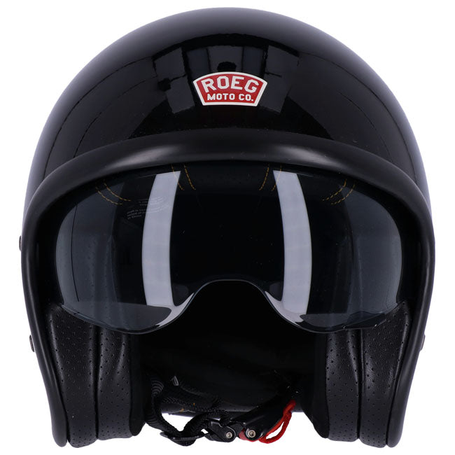 Roeg Sundown Motorhelm Glanszwart Met Interne Vizier