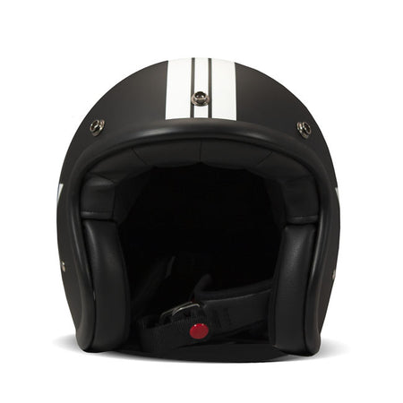Embrace the fusion of classic style and modern functionality with the DMD Retro helmet; a nod to the iconic 70''s design. This helmet isn''t just a protective gear but a statement piece; crafted for those who dare to stand out. With its ECE 22.06 approved fiberglass shell available in three sizes; it offers a snug fit. The helmet is bluetooth ready; features integrated snaps for visors; and boasts a luxurious; washable lining with Velcro for a custom fit. Secured with a padded chin strap and a reliable Doub