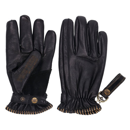 Embark on a journey with the 13 1/2 Loud Ride gloves - where rugged charm meets timeless allure in a symphony of craftsmanship and style. Inspired by the legendary designs; these gloves are more than just accessories; they''re a statement of rebellion and individuality. The gloves are made from the finest full grain cowhide and CE approved; each pair is gonna tell a story of adventure and grit; with a distressed; vintage look that only improves with age. Picture yourself on the open road; the wind in your h