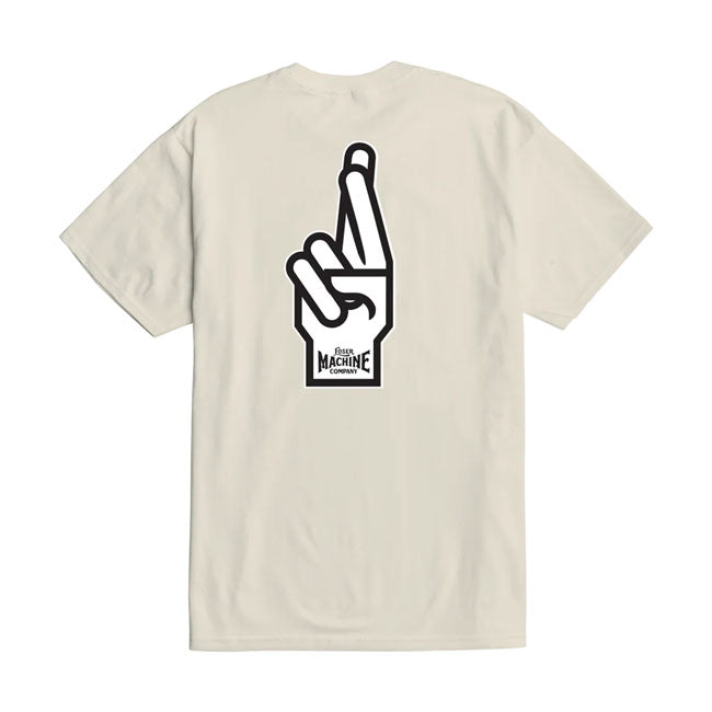 Loser Machine Good Luck Fingers T Shirt Crème 100 Procent Katoen Vintage Rebellie Stijl Skate Surf Motorcultuur