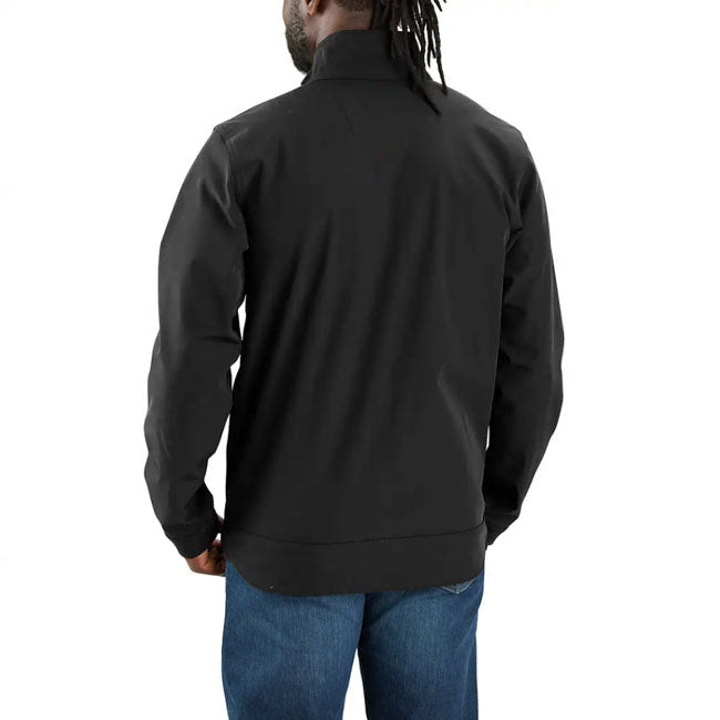 Relaxed Fit ú 10 Oz/Ydý - 339 Gsm ú 87% Nylon/13% Elastane ú Dwr Softshell ú Rain DefenderT - Durable Water Repellent Finish ú Rugged FlexT - Eases Movement ú Wind FighterT - Tames The Wind ú Mock Neck ú Long Sleeve ú Two Front Pockets With Zipper Closure ú Interior Pocket With Hook-And-Loop Closure ú Full-Length Front Zipper With Chin Protector ú Partial Elastic Cuff With Hook And Loop Closure For Additional Adjustment ú Drop-Tail Hem For Added Coverage With Adjustable Draw Cord ú Carhartt L
