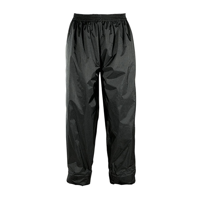 Rain pants; made from nylon; with reflective panel; that enables you to keep dry at low costs. Very lightweight and compact.